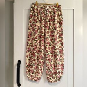 BiBi floral joggers size L (12-14)